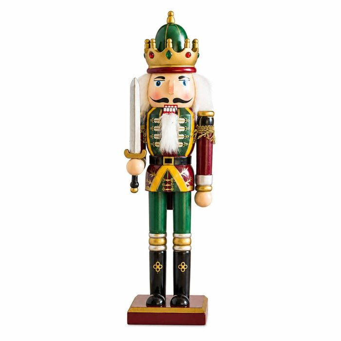 P&P Red Gold Silver 30cm Wooden Nutcracker Soldier Christmas Tabletop Decoration