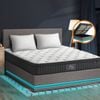 Oikiture Bed Frame Queen LED Platform Mattress Beds Grey LAYZ