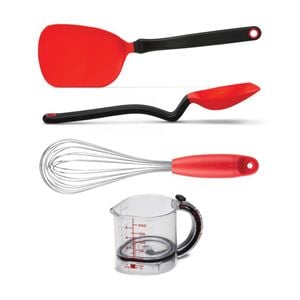 Dreamfarm Baking Set, Upcup 250ml Cup & 28cm Supoon & 30cm Chopula & 30cm Flisk Red