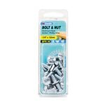 Zenith 1/4" x 12mm Zinc Plated Mushroom Head Bolt And Nut - 16 Pack