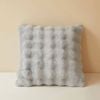 CottonMore Super Soft Faux Rabbit Plush Square Cushion Sofa Pillow Cover Grey - 50cm x 50cm