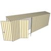 Build-a-Shed 0.8 x 6 x 2m Single Hinged Door Skillion Shed with Double Hinged Side Doors - Cream