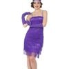 Fringed Plus Size 1920s Womens Purple Flapper Costume - Xlarge