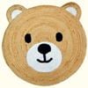 Handmade Kids Jute Round Rug-Baba Bear 1143-Natural-100x100cm