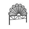 Rattan Headboard Peacock Black - Double
