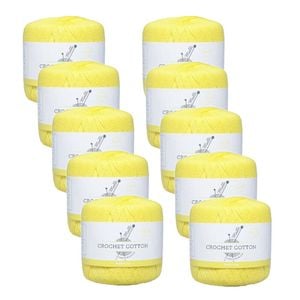 10pk Malli Super Strength 100% Cotton Crochet Knitting Yarn 3ply 50g Buttercup