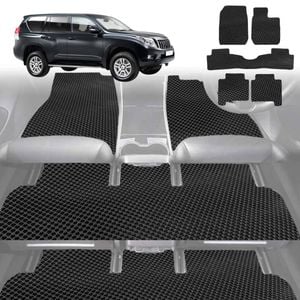 6D Diamond Car Floor Mats for Toyota Prado 2009-2013-Ultimate Set-Black-Outback GT