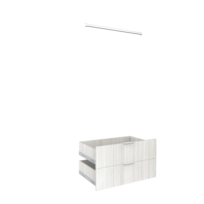 Lugna Mist 2 Drawer 1 Hangrail Insert Kit - Fits 900 x 580mm Cabinet Shell
