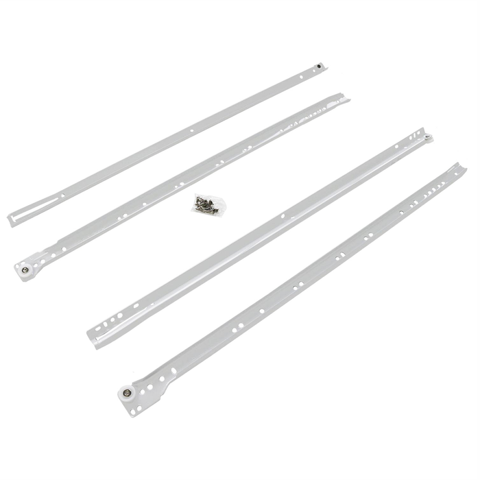 Hafele 600mm White Drawer Roller Runner - Pair