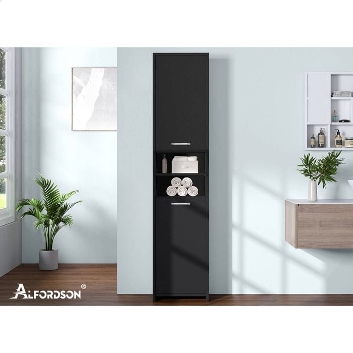 ALFORDSON Bathroom Cabinet Tall Storage Furniture Slim Shelf Cupboard ...