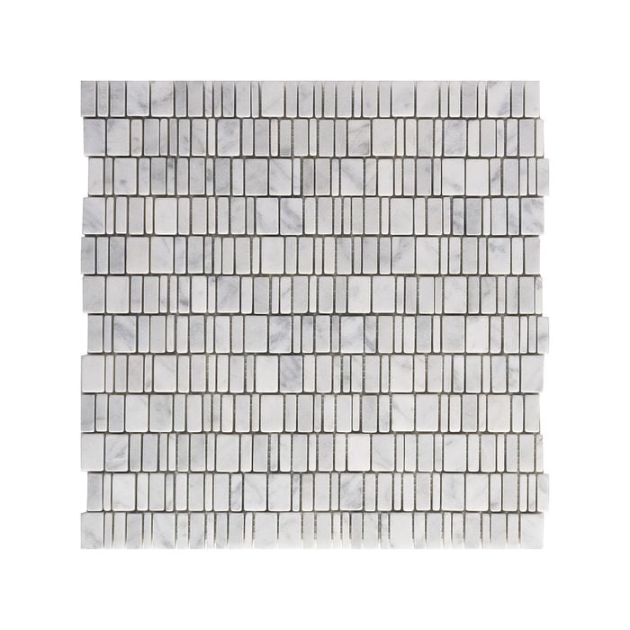 Decor8 305 x 310mm Mayan Bianco Carrara Honed Mosaic Tile