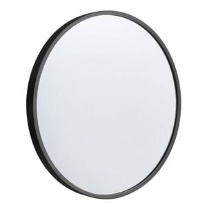 Furb Round Wall Mirror Circle Vanity Mirror Aluminum Frame Black 60cm