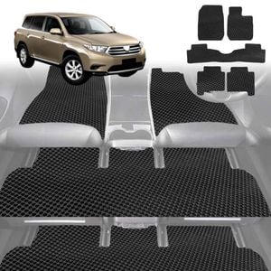 6D Diamond Car Floor Mats for Toyota Kluger 2014-2020-Ultimate Set-Black-Outback GT