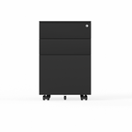OLG Office Agile Mobile Pedestal Black Steel, 2 Drawer, 1 File