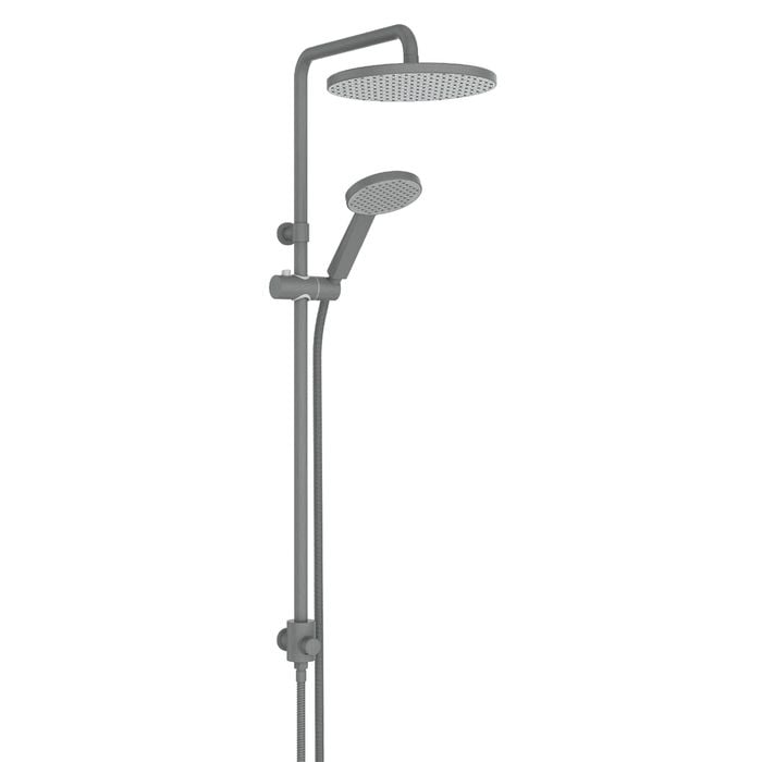Greens Gun Metal Penny Twin Rail Shower With RainBoost® Technology