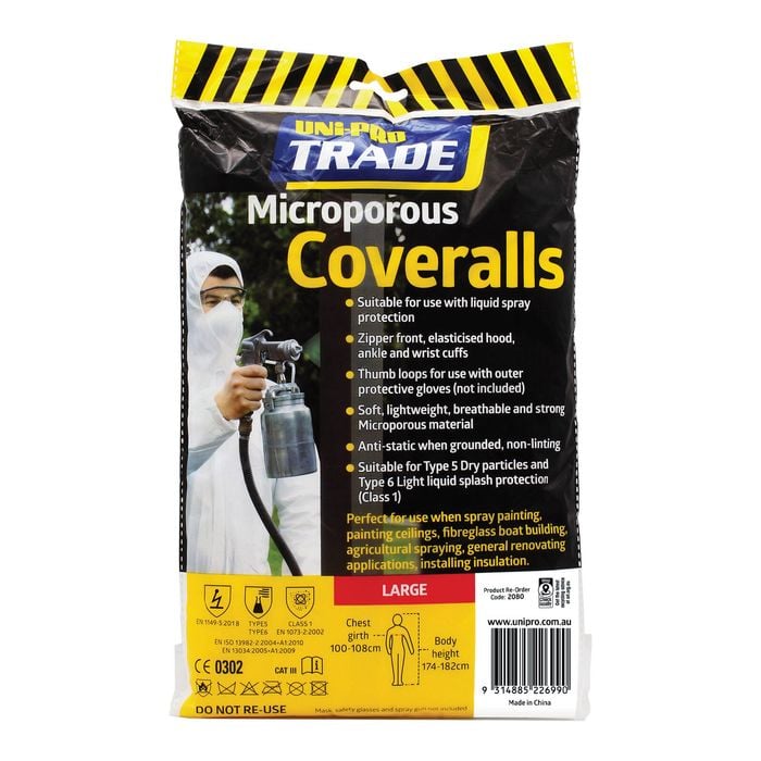 UNi-PRO Large Microporous Coveralls - Large