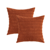 Gioia Casa Boho Corduroy Cushion Covers -  Rust - 45cm x 45cm (Set of 2)