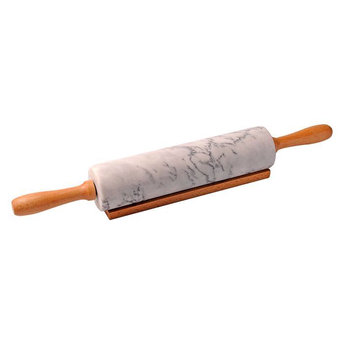 Integra Marble Rolling Pin w/ Wooden Cradle 6x46cm - Grey