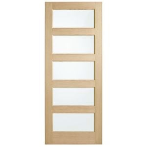 Corinthian Blonde Oak Translucent Glass Entrance Door AWO5G - 820mm x 2040mm x 40mm