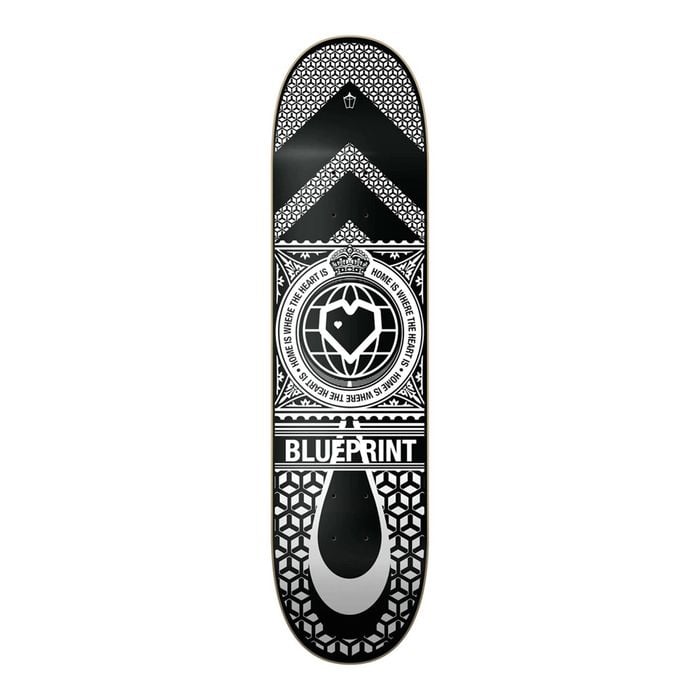 Blue Print Blueprint Home Heart Skateboard 8" Decks - White/black