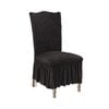 SOGA Black Chair Cover with Ruffle Skirt