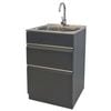 Dissco 565mm Matt Black Elite Twin Drawer Laundry Tub