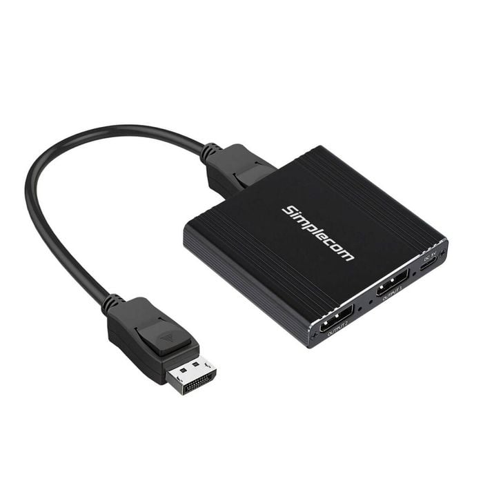 Simplecom Cm214 Displayport Splitter – 1x2 For Dual Monitors – 4k Dp 1.4 Support