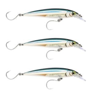 3x Rapala 14cm Saltwater X Rap Long Cast Sink Minnow Fishing Lures - Anchovy
