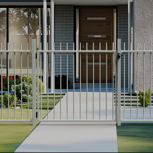 ProtectorAl 1201 - 1500 x 1200mm Surfmist Aluminium Garden Gate Picket ...