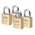 Lockwood 20mm Solid Brass 110 Series Padlocks - 4 Pack