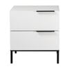 Dric 2 Drawers Bedside Table White
