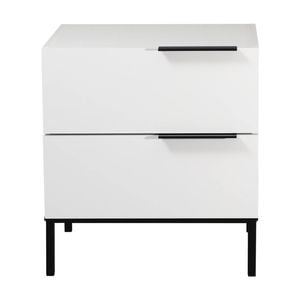 Dric 2 Drawers Bedside Table White
