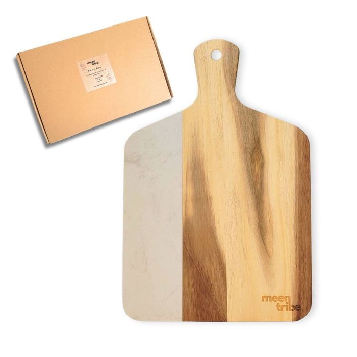 Acacia Wood Marble Cheese Serving Board