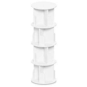 Ufurniture 4 Tier Rotating Bookshelf Corner Standing Wooden Bookcase