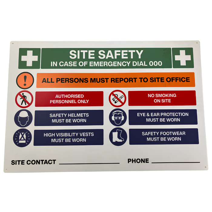 RapidMesh 900 x 600mm Site Contact Sign