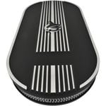 Oval Air Cleaner No Logo Suit Single 4 bbl Black Aluminium, 21 x 10 Inch