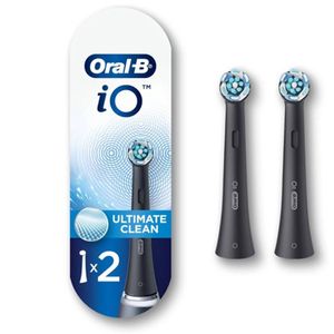 Oral-B iO Ultimate Clean Replacement Brush Heads - Black (2 Pack)