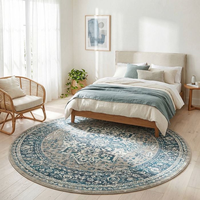 Garden 207 Blue 240x240 Rug - Bunnings Australia