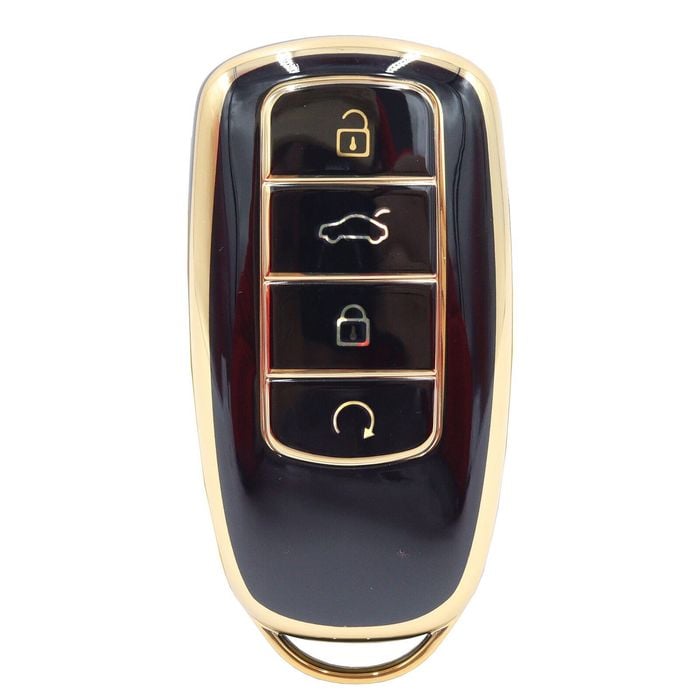 Key Zone Replacement Car Key Sleeve to suit Chery Omoda 5 - Black with Golden Trim