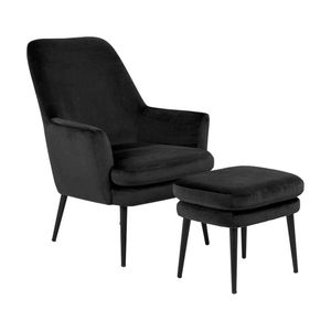 Modern Furniture KENDRA 73x95cm Lounge Chair with Footstool - Grey Brown