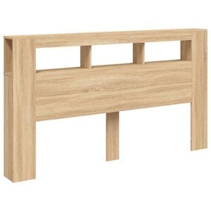 vidaXL LED Headboard Bed Header Furniture Sonoma Oak 100 cm Engineered Wood