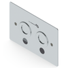 Galvin SS Vandal Resistant Dual Flush Plate Assembly for Pneumatic Inwall Cistern with Chrome Plated Flush Buttons