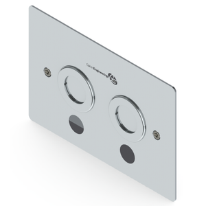 Galvin SS Vandal Resistant Dual Flush Plate Assembly for Pneumatic Inwall Cistern with Chrome Plated Flush Buttons