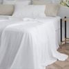 Bedding Co. Flat Sheet 100% French Flax Linen Breathable White Super King