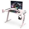 Viviendo Gaming Desk Office Table Desktop with LED light & Effects 1.2M Pink