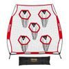 VEVOR 1828.8x1828.8mm Football Trainer Throwing Net Red with 5 Target Pockets for Player