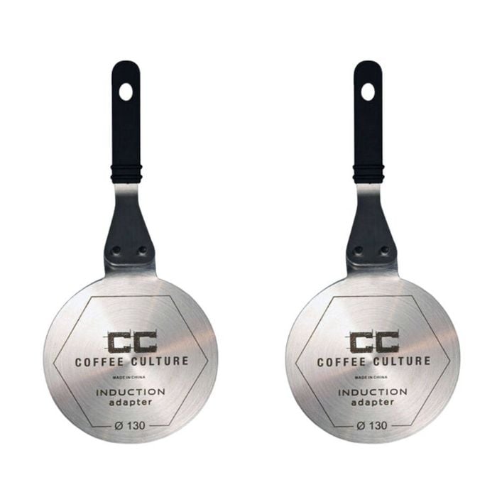 2PK Coffee Culture Stainless Steel Induction Stove Plate For Moka Pot 13cm Black