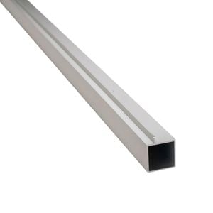 Rapid 25.4 x 25.4 x 1.2mm x 120cm Silver Anodised Aluminium Connectable Square Tube with Lip