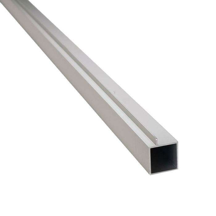 Rapid 25.4 x 25.4 x 1.2mm x 120cm Silver Anodised Aluminium Connectable Square Tube with Lip