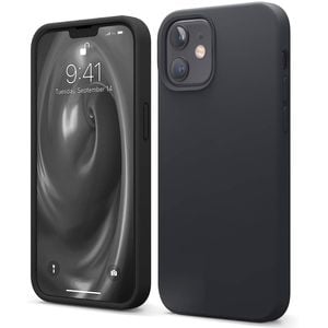 Silicone Phone Case For iPhone 12 Shockproof Microfiber Lining - Black